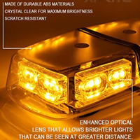 Luz Estroboscópica Amarilla para Tablero, Luz de Emergencia Intermitente Triangular, Lámpara de Señalización Lineal, Luces Indicadoras de Advertencia para Automóviles y Camiones