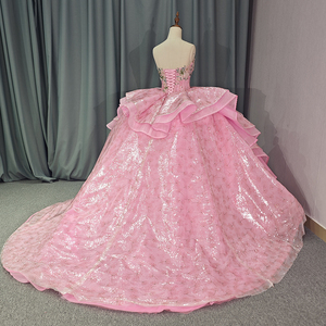 Jancember 6788 Vestido de fiesta rosa brillante Vestidos de noche para cumpleaños de niña - Product Image 3