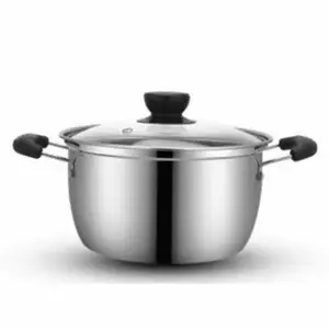 不锈钢201烹饪锅汤锅锅炉，用于厨房火锅炊具，带电木双耳用感应/燃气灶
