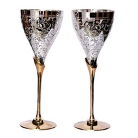 Copas de Champán Modernas Plateadas, Rojas, Doradas Rosadas, Grabadas, Copas de Vino Tinto de Acero Inoxidable con Grabado Negro