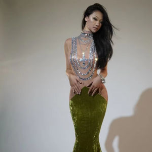 AD2437 Robes de luxe en velours <span class=keywords><strong>Robe</strong></span> de soirée sans manches Robes de cocktail élégantes <span class=keywords><strong>Robe</strong></span> de soirée <span class=keywords><strong>longue</strong></span> pour femme - Product Image 1