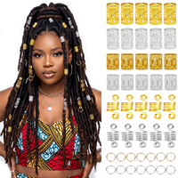 Anneaux et pinces pour extensions capillaires FUJIA, 90 pièces, décoratifs pour dreadlocks, en métal OMBRE FH-214, accessoires capillaires fabriqués à Yiwu