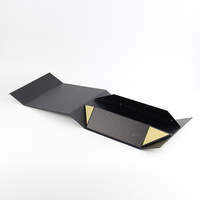 Brillant boîte en carton avec couvercle magnétique, coffret plat pliable en forme de livre, boîtes d'emballage cadeaux