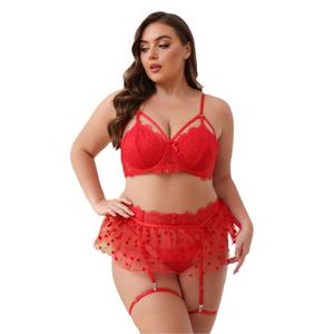 ملابس داخلية نسائية مثيرة من الدانتيل الشفاف، تصميم فاخر عالي الجودة للفتيات ممتلئات الجسم - Product Image 5