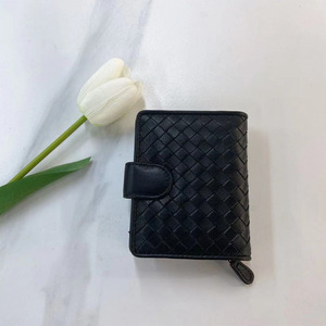 Zenos Women's Lambskin Woven Wallet, Bifold Short Card Holder, Genuine Leather Multi-Card Slots Coin <b>Purse</b>, Fashionable & Portab - Product Image 3