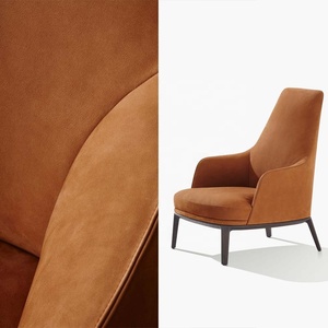 Ensemble de 2 fauteuils de lecture modernes en cuir et tissu Ensemble de luxe rembourré en bois à dossier haut gris blanc - Product Image 2