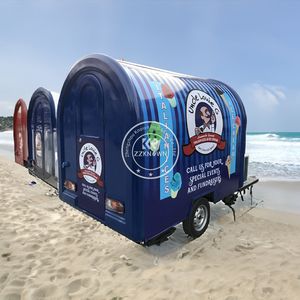 Remorque alimentaire carrée 2025 en promotion : chariot mobile entièrement équipé pour pizzas, hot-dogs et restauration rapide en extérieur - Product Image 1