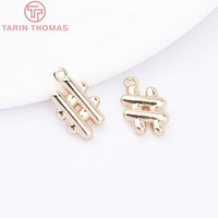 Pendentifs Breloques en Laiton Couleur Or 24K de Haute Qualité avec Zircon, Styles Multiples, pour Fabrication de Bijoux DIY, Vente en Gros