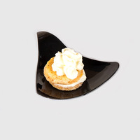 Assiettes triangulaires jetables en PS transparentes, mini, pour glaces, desserts, gâteaux, collations, condiments, assiettes artistiques, best-sellers