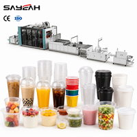 Machine automatique de fabrication de gobelets en PP, PET, PS pour boissons, desserts, yaourts et aliments, machine de thermoformage plastique