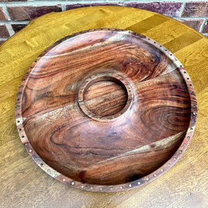 Nuevo Plato de Servir de Madera de Acacia Ecológico Hecho a Mano, Tazón para Salsas/Plato para Aperitivos/Bandeja para Bocadillos/Juego de Platos para Salsas con Compartimentos - Product Image 1