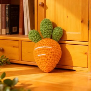 Peloso uncinetto carota giocattolo a mano per il bambino bambini tessitura bella artigianato carota bambola per la decorazione del divano giocattolo - Product Image 2