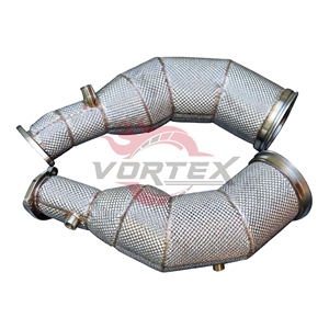 Collecteur d'échappement haute performance en acier inoxydable poli miroir Vortex pour Audi RS6 RS7 C8 4.0T V8 Biturbo 2020-2026 Racing - Product Image 1