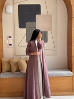 Robe longue drapée style cardigan ODM pour le quotidien, coupe oversize, style manteau, Abaya, vêtement islamique modeste, coupe-vent décontracté, fournisseur de vêtements