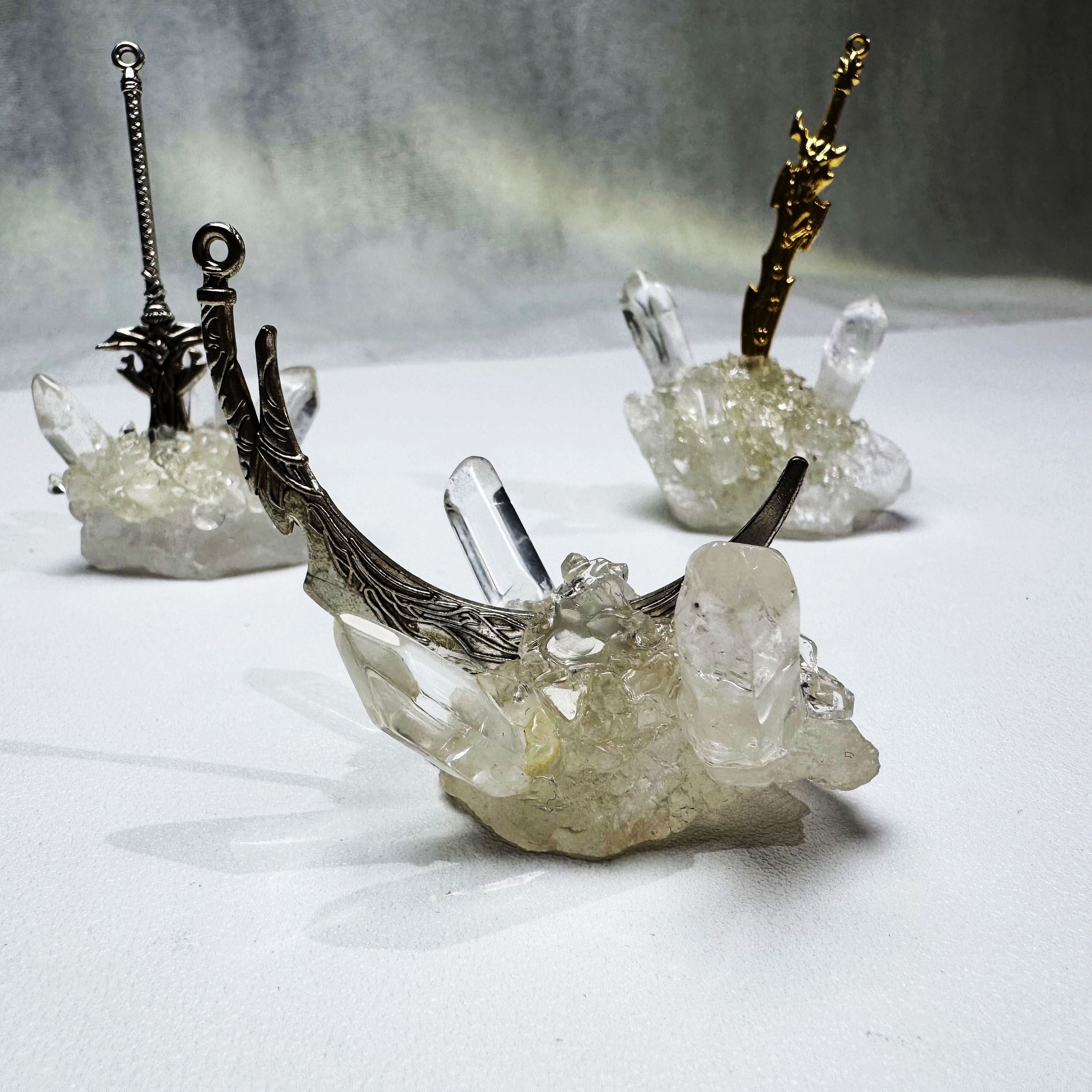 Sword Hidden in Clear Quart Cluster