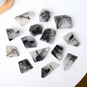 Bloc de cristal de guérison spirituelle de haute qualité en gros, quartz rutilé noir de forme libre pour la guérison à domicile - Product Image 4
