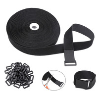 Attaches de câble réutilisables et écologiques réglables avec sangles auto-adhésives à crochet et boucle coupées à la longueur des boucles de gestion des fils