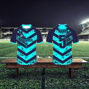 最新メンズラグビージャージー通気性クルーネックスポーツウェアカスタマイズ可能な半袖チーム練習服 - Product Image 3