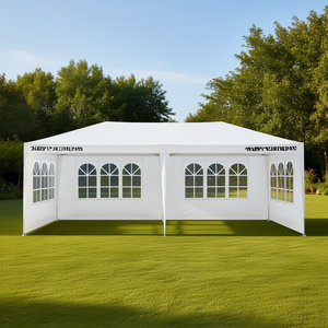 10X20 Outdoor Wedding Party <b>Tent</b> 4 Removable Sidewalls Polyester <b>Waterproof</b> Canopy White Gazebo Aluminum Frame Quick-Opening - Product Image 2