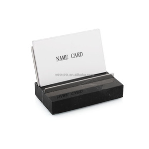 ฐานโลหะหินอ่อนธรรมชาติสีดำทำจากสแตนเลสโต๊ะหลังโต๊ะที่ใส่บัตรนิทรรศการธุรกิจ - Product Image 2