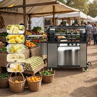 Industriële commerciële multifunctionele fruit- en suikerriet-schil-, snij- en reinigingsapparatuur