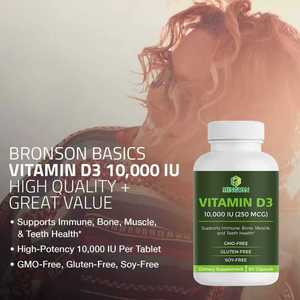 Complément de Vitamine D3 Haute Puissance 10 000 UI |   60 Capsules, Sans OGM, Sans Gluten et Sans Soja pour la Santé Immunitaire et Osseuse - Product Image 3