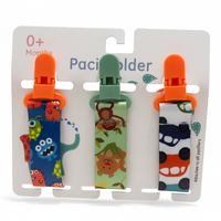 Lot de 3 attaches-sucettes en polyester sans BPA, design épuré, pour bébés de 1-2 et 2-4 ans