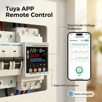 Protecteur de surtension/sous-tension intelligent 220V, versions standard et Wi-Fi, application Tuya, liaison sur rail DIN, compteur numérique monophasé