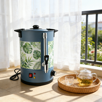 Distributeur d'eau chaude commercial en acier inoxydable isolé, 2 robinets, capacité personnalisée, qualité alimentaire, 220 V, prise UE, pour cuisine professionnelle