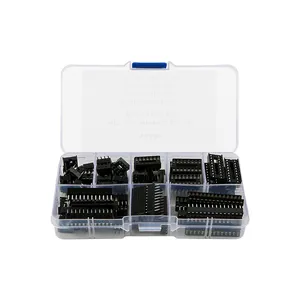 Dip Ic Chip Socket Adapter 2.54Mm Pitch Dual Row Flat Pins Chip Connector 6, 8, 14, 16, 18, 20, 24, 28 Pins 66 Stuks