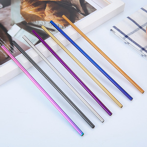 Biểu Tượng Tùy Chỉnh Tái Sử Dụng Thép Không Gỉ 304 Kim Loại Tái Sử Dụng Rơm Cong Thẳng Kim Loại Uống Sinh Tố Ống Hút - Product Image 2