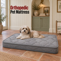Matelas orthopédique pour chien avec housse amovible et lavable, noyau en fibre de coco et options de tissu personnalisées pour les lignes de literie pour animaux de marque