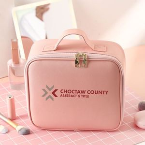 Portable Cosmetic Bag with Large Mirror, Custom Logo Travel Makeup Case, Personalized Toiletry Organizer for Women - Product Image 4