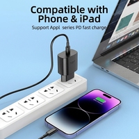 Chargeur mural USB-C PD3.0 QC3.0 25W avec puce intelligente AI, protection contre les surcharges/surtensions/courts-circuits, respectueux de l'environnement pour Samsung iPhone