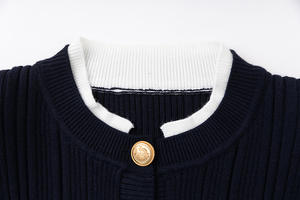 <span class=keywords><strong>Abito</strong></span> <span class=keywords><strong>Elegante</strong></span> da Donna Stile Colorblock con Collo Tondo, Maniche Lunghe, Polsini a Volant, Aderente in Maglia con Cintura - Product Image 3