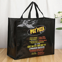 Sac fourre-tout en PP tissé laminé à grande capacité, motif lettres pliables, pour publicité et emballage, vente en gros