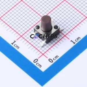 TP10721680 Tactile Switch SMD,6x6mm Switch Single Pole Single Throw Round Button 1.6N Vertical Mount - Product Image 1
