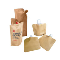 Sacs en papier kraft liquide refermables, sachet d'emballage à bec, personnalisés, 50 unités