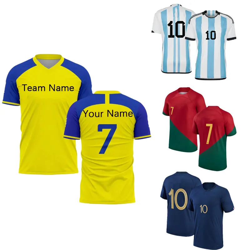 23/24 All Men Kids Soccer Jersey Uniforms Set Home Away Football Kit Shirts Custom Logo Football Soccer Jersey Wear