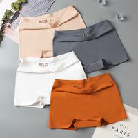 Gran oferta, bragas cortas sin costuras, ropa interior para mujer, ropa interior de seda helada para mujer, bragas sin costuras de cintura media para mujer