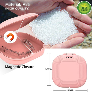 Smilestar <span class=keywords><strong>Pink</strong></span> Yellow Aligner Case con espejo, Compatible con Invisalign, <span class=keywords><strong>Mouth</strong></span> <span class=keywords><strong>Guard</strong></span> Case, Cute Retainer Case Denture Box - Product Image 5