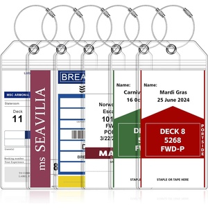 In-stock 19*10CM Vertical Transparent sealed Waterproof PVC Luggage Tag <b>ID</b> Card <b>Holder</b> Work Badge - Product Image 1