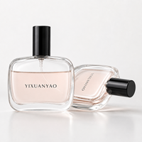 Flacon de parfum en verre de 50 ml, flacon de parfum vide, flacon pulvérisateur de parfum, logo personnalisé, bouchon noir, Botella De Perfume, Frascos De Perfume