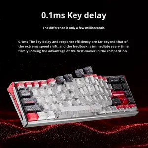 <span class=keywords><strong>Clavier</strong></span> de jeu et de bureau A68 mécanique USB Type-C filaire en alliage d'aluminium à axe magnétique RGB programmable étanche Delta - Product Image 4