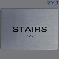Service OEM ODM, design moderne, lettres en relief 3D, signalétique braille pour l'identification des entrées des bâtiments publics, Blindenschrift