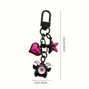 พวงกุญแจ Y2K-Inspired รูปหัวใจสีชมพูสุดเจ๋งและน่ารัก & จี้รูปดาวสำหรับรถยนต์โทรศัพท์กระเป๋า | ของขวัญวาเลนไทน์ที่สมบูรณ์แบบสำหรับเขาและเธอ - Product Image 2