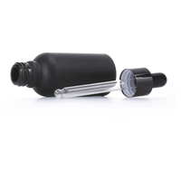 Botol Serum wajah kaca minyak hitam ess Matte reguler dengan pipet tetes 30 ml 2oz 120ml kemasan kosmetik baru