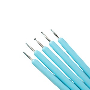 Lot de 5 stylos de nail art en silicone à double embout pour pointillage, sculpture, gravure creuse et gaufrage – Outils de manucure professionnels pour salon - Product Image 2