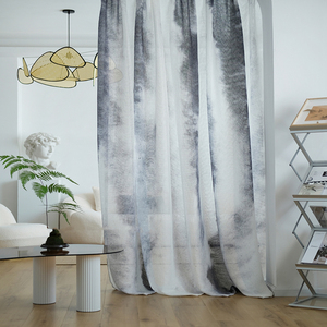 Rideaux transparents en Polyester pour salon, fabricant chinois, broderie, tissu transparent - Product Image 2