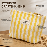 Pochette de toilette personnalisée à rayures en chevrons, grande capacité, avec fermeture éclair, organiseur de maquillage pour femmes et filles
